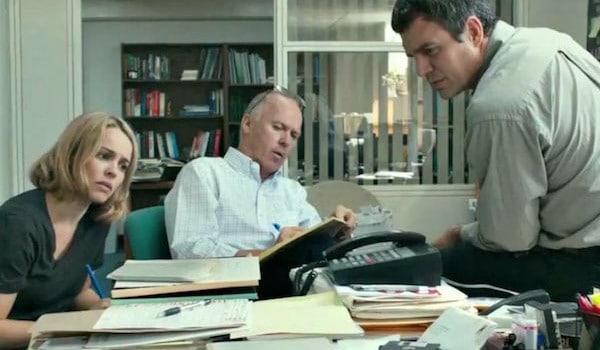 Rachel McAdams, Michael Keaton, and Mark Ruffalo in Spotlight