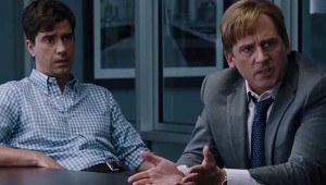 Steve Carell and Hamish Linklater in The Big Short.