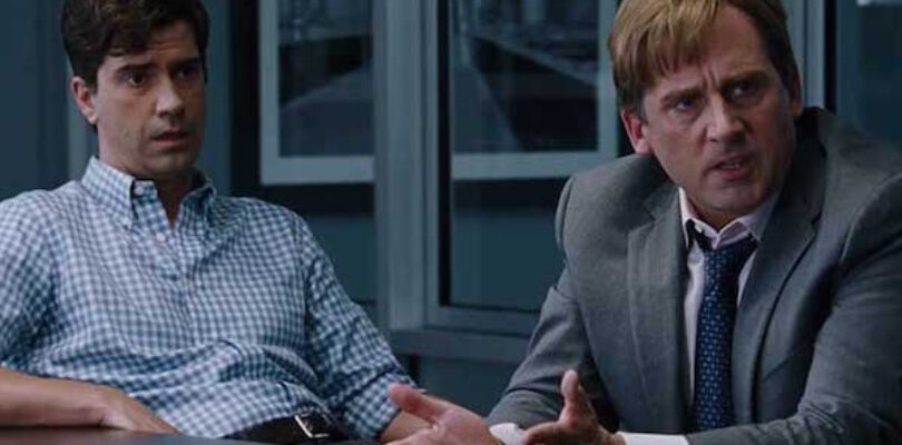 Steve Carell and Hamish Linklater in The Big Short.