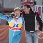 Taron Egerton and Hugh Jackman in Eddie the Eagle