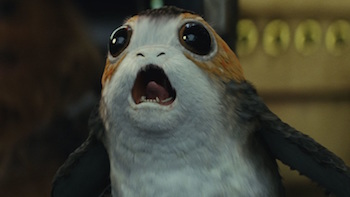 A Porg from Star Wars: The Last Jedi