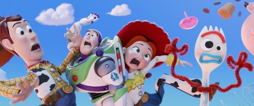 Tom Hanks, Joan Cusack, Tim Allen, and Tony Hale in Toy Story 4