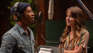 Kelvin Harrison Jr. and Dakota Johnson in The High Note