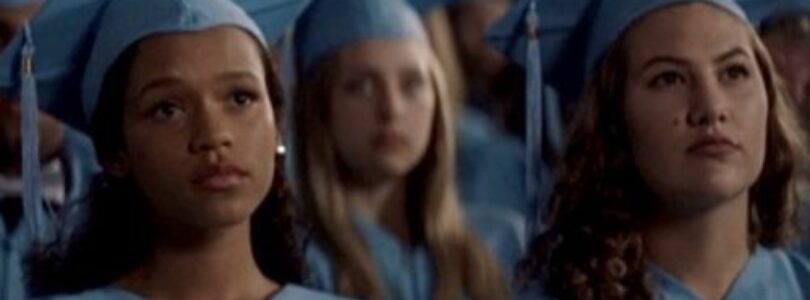 Taylor Russell and Alison Maccherone Gomez in Words on Bathroom Walls