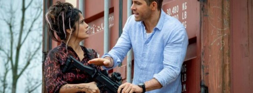 Salma Hayek and Ryan Reynolds in Hitman's Wife's Bodyguard