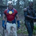 David Dastmalchian, John Cena, Idris Elba, and Daniela Melchior in The Suicide Squad