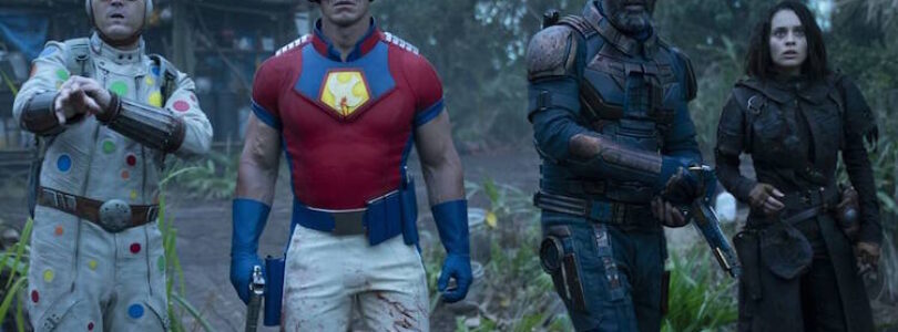 David Dastmalchian, John Cena, Idris Elba, and Daniela Melchior in The Suicide Squad