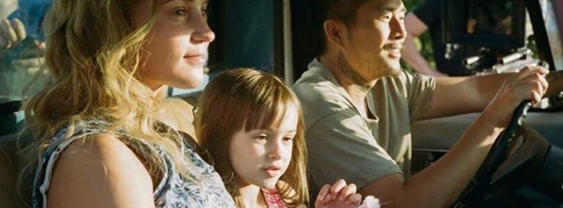 Sydney Kowalske, Justin Chon, and Alicia Vikander in Blue Bayou