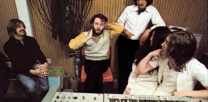 Ringo Starr, Paul McCartney, George Harrison, Yoko Ono, and John Lennon in The Beatles: Get Back