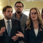 Jonah Hill, Leonardo DiCaprio, Meryl Streep, and Jennifer Lawrence in Don't Look Up