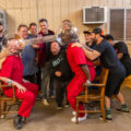 Johnny Knoxville, Ehren McGhehey, Preston Lacy, Sean "Poopies" McInerny, Steve-O, Dave England, Wee Man, Dark Shark, Chris Pontius, Jasper and Nick Merlino in jackass forever from Paramount Pictures and MTV Entertainment Studios.