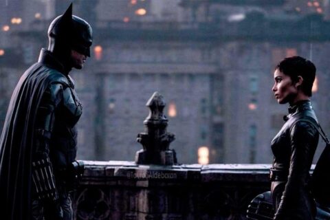 Robert Pattinson and Zoë Kravitz in The Batman
