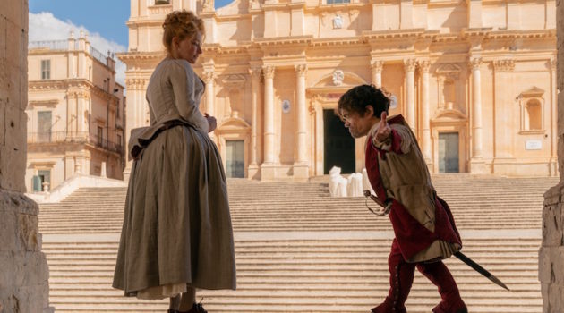 Peter Dinklage and Haley Bennett in Cyrano