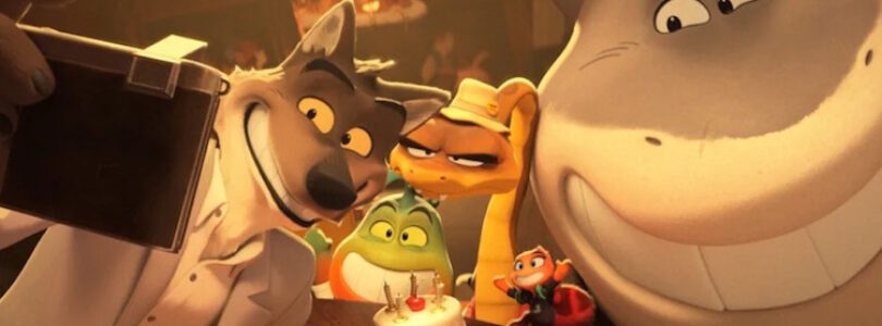 Sam Rockwell, Marc Maron, Craig Robinson, Awkwafina, and Anthony Ramos in The Bad Guys