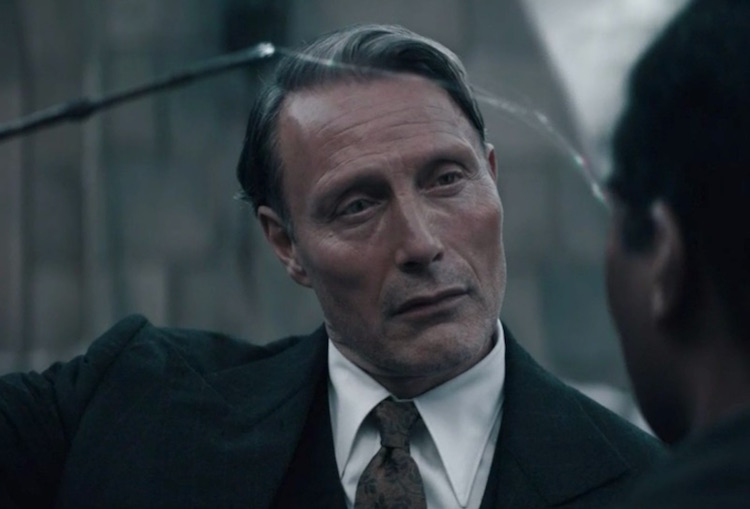 Mads Mikkelsen and William Nadylam in Fantastic Beasts: The Secrets of Dumbledore