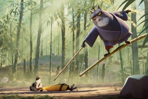 Samuel L. Jackson and Michael Cera in Paws of Fury: The Legend of Hank