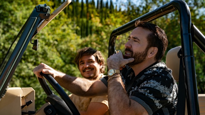 Nicolas Cage (right) and Pedro Pascal in The Unbearable Weight of Massive Talent