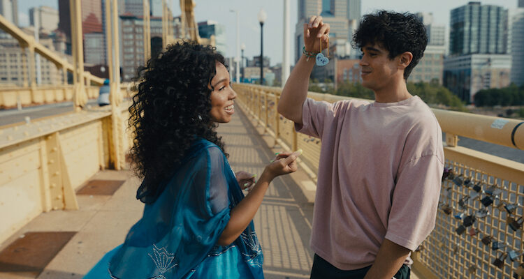 Eva Reign stars as Kelsa and Abubakr Ali as Khal in Billy Porter’s directorial debut Anything's Possible An Orion Pictures Release. Photo credit: Courtesy of ORION PICTURES © 2022 Orion Releasing LLC. All Rights Reserved.