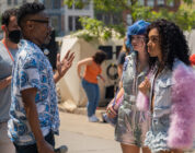 Director Bill Porter and actors Kelly Lamor Wilson and Eva Reign and on the set of their film Anything's Possible An Orion Pictures Release. Photo credit: Tony Rivetti© 2022 Orion Releasing LLC. All Rights Reserved.