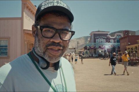 Jordan Peele on the set of "Nope"
