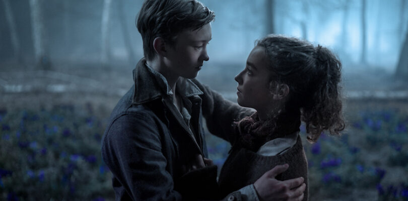 Orlando Schwerdt as Julien and Ariella Glaser as Sara in "White Bird: A Wonder Story." Photo Credit: Larry Horricks; © 2021 Lionsgate.