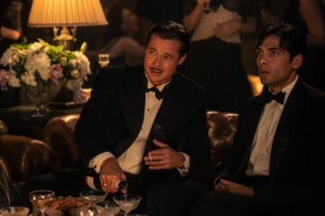 Brad Pitt plays Jack Conrad and Diego Calva plays Manny Torres in BABYLON from Paramount Pictures. Photo credit: Scott Garfield.