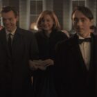 Emma Corrin, David Dawson, and Harry Styles in "My Policeman."