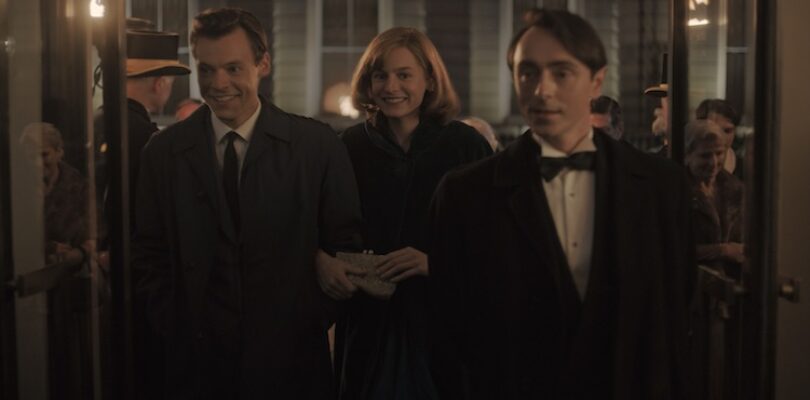 Emma Corrin, David Dawson, and Harry Styles in "My Policeman."