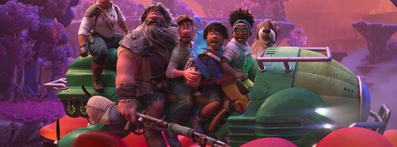 Dennis Quaid, Lucy Liu, Gabrielle Union, Jake Gyllenhaal, and Jaboukie Young-White in "Strange World"