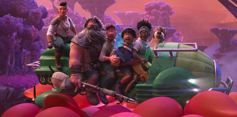 Dennis Quaid, Lucy Liu, Gabrielle Union, Jake Gyllenhaal, and Jaboukie Young-White in "Strange World"