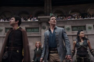 Justice Smith, Sophia Lillis, Chris Pine, and Michelle Rodriguez in "Dungeons & Dragons: Honor Among Thieves."