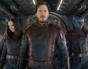 Vin Diesel, Chris Pratt, Dave Bautista, Karen Gillan, and Pom Klementieff in "Guardians of the Galaxy Vol. 3."