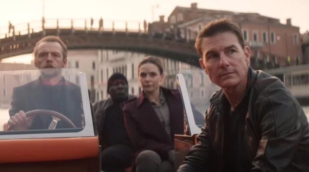 Tom Cruise, Ving Rhames, Rebecca Ferguson, and Simon Pegg in "Mission: Impossible - Dead Reckoning Part One"