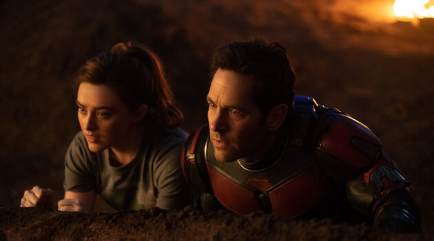 Kathryn Newton (left) and Paul Rudd in Marvel Studios' "ANT-MAN AND THE WASP: QUANTUMANIA."