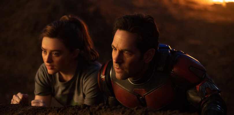 Kathryn Newton (left) and Paul Rudd in Marvel Studios' "ANT-MAN AND THE WASP: QUANTUMANIA."
