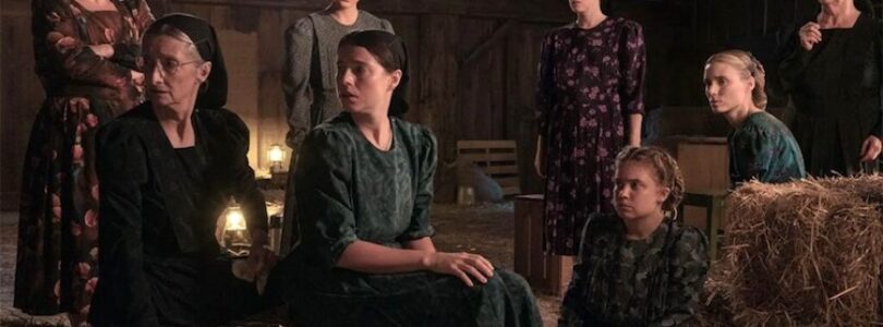 Rooney Mara, Claire Foy, and Jessie Buckley in "Women Talking."