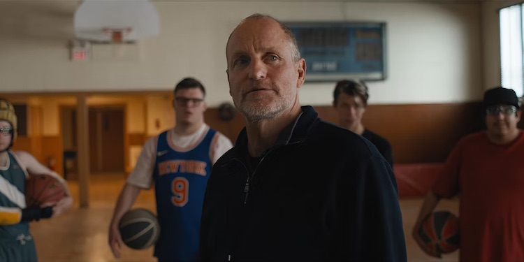 Woody Harrelson, Ashton Gunning, Tom Sinclair, James Day Keith, and Casey Metcalfe in "Champions."