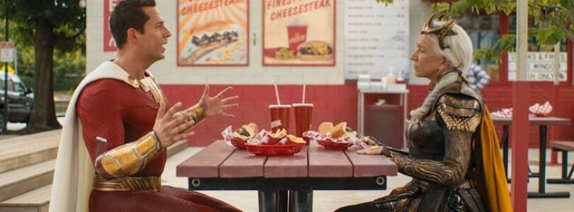 Helen Mirren and Zachary Levi in "Shazam! Fury of the Gods"
