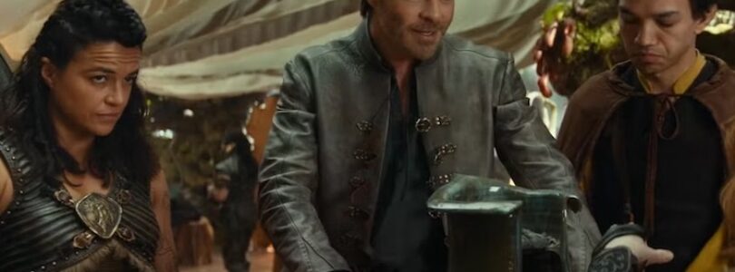 Michelle Rodriguez, Chris Pine, and Justice Smith in "Dungeons & Dragons: Honor Among Thieves"