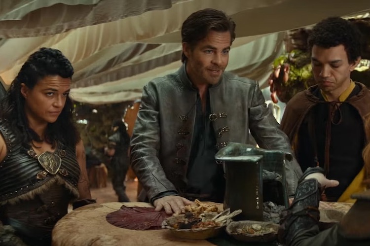 Michelle Rodriguez, Chris Pine, and Justice Smith in "Dungeons & Dragons: Honor Among Thieves"