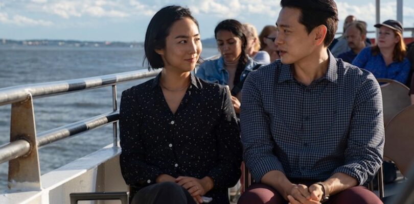 Teo Yoo and Greta Lee in "Past Lives"
