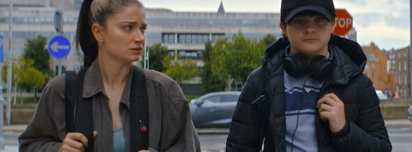 Eve Hewson and Orén Kinlan in "Flora and Son."