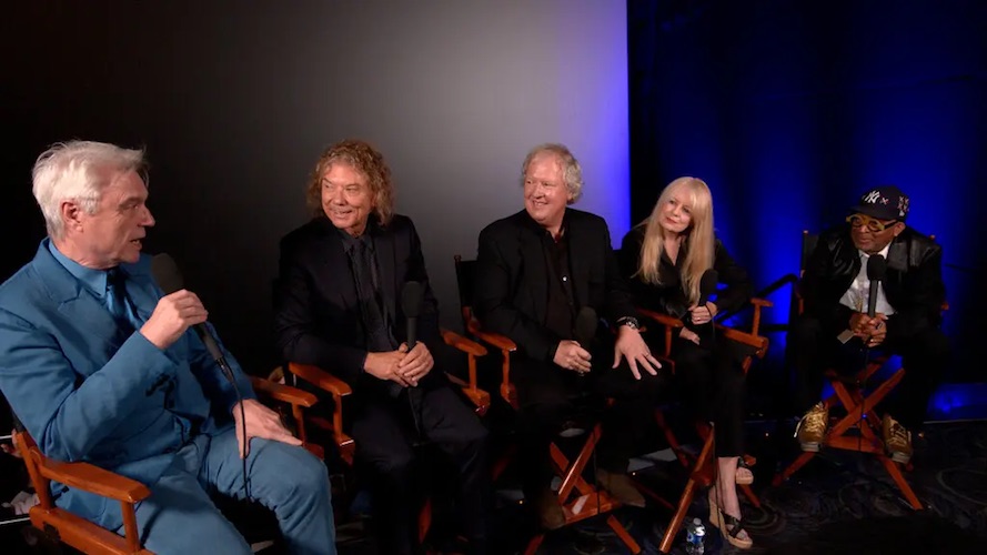 From left, David Byrne, Jerry Harrison, Chris Frantz and Tina Weymouth taking part in a conversation moderated by Spike Lee.