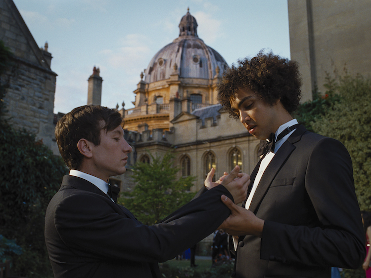 Barry Keoghan and Archie Madekwe in "Saltburn."
