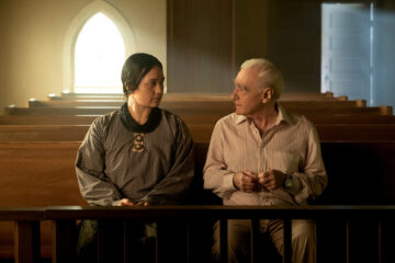 Lily Gladstone and Martin Scorcese on the set of "Killers of the Flower Moon"