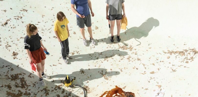 Amélie Hoeferle (from left), Gavin Warren, Wyatt Russell, and Kerry Condon in "Night Swim," written and directed by Bryce McGuire.