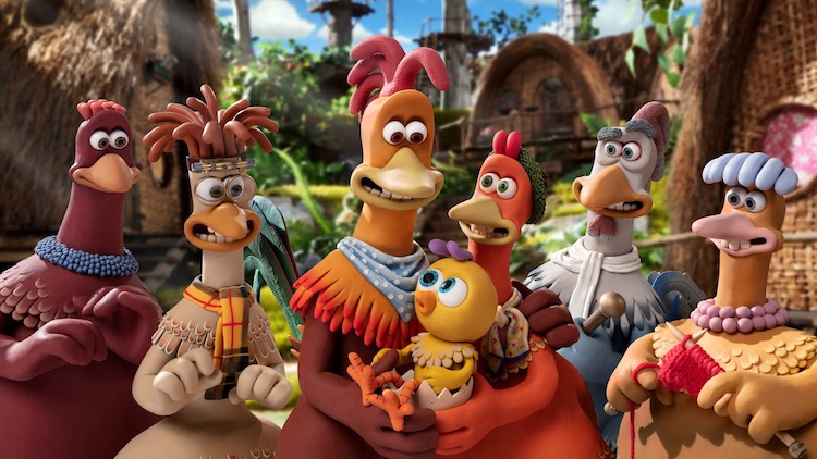 Jane Horrocks, Imelda Staunton, David Bradley, Lynn Ferguson, Thandiwe Newton, and Zachary Levi in "Chicken Run: Dawn of the Nugget"