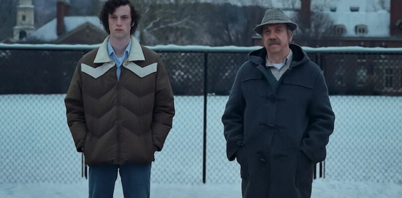 Paul Giamatti and Dominic Sessa in "The Holdovers"