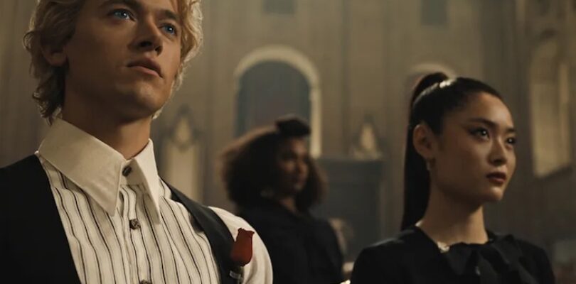 Tom Blyth, Ashley Liao, and Zoe Renee in "The Hunger Games: The Ballad of Songbirds & Snakes"