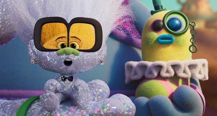 Kevin Michael Richardson, Kenan Thompson, David Fynn, and Kunal Nayyar in "Trolls Band Together"